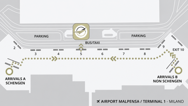 Mappa Ritiro Malpensa Terminal 1